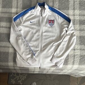 Nike White Jacket with Blue Stripes